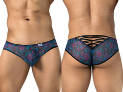CandyMan 95005 Men's Underwear Printed Mesh Briefs Color Blue thumbnail 1