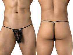 CandyMan 95007 Men's Underwear Seductive Lace Thong Color Black thumbnail 1