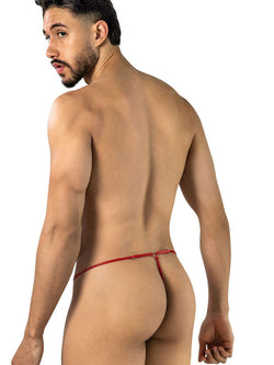 CandyMan 95007 Men's Underwear Seductive Lace Thong Color Red thumbnail 3