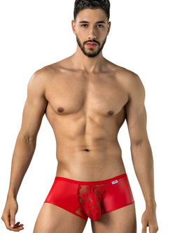 CandyMan 95008 Men's Underwear Seductive Lace Trunks Color Red thumbnail 2