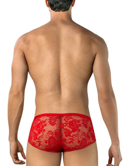 CandyMan 95008 Men's Underwear Seductive Lace Trunks Color Red thumbnail 3