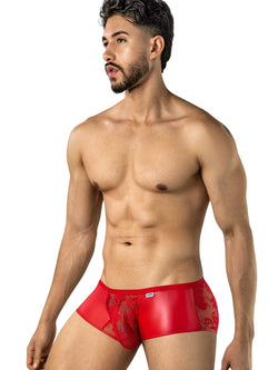 CandyMan 95008 Men's Underwear Seductive Lace Trunks Color Red thumbnail 4