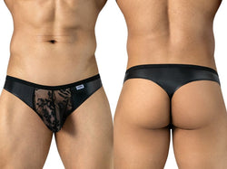 CandyMan 95009 Men's Underwear Seductive Lace Thongs Color Black thumbnail 1
