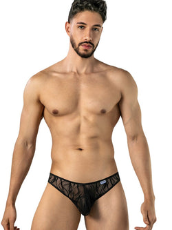 CandyMan 95011 Men's Underwear Seductive Lace Thongs Color Black thumbnail 2