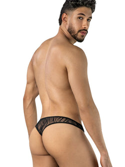 CandyMan 95011 Men's Underwear Seductive Lace Thongs Color Black thumbnail 3