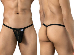 CandyMan 95012 Men's Underwear Seductive Lace Thongs Color Black thumbnail 1