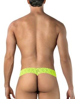 CandyMan 95015 Men's Underwear Seductive Lace Thongs Color Hot Pink-Yellow thumbnail 3