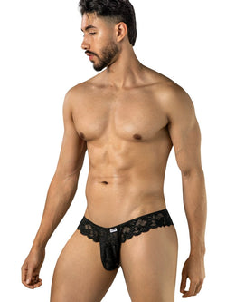 CandyMan 95019 Men's Underwear Elegant Lace Thongs Color Black thumbnail 4