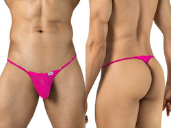 CandyMan 95020 Men's Underwear Sensual Lace Thongs Color Pink thumbnail 1