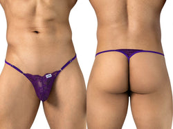 CandyMan 95020 Men's Underwear Sensual Lace Thongs Color Purple thumbnail 1