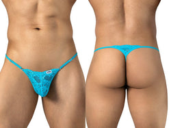 CandyMan 95020 Men's Underwear Sensual Lace Thongs Color Turquoise thumbnail 1