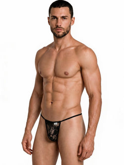 CandyMan 9586 Men's Underwear Mini G-String Color Black Lace thumbnail 4