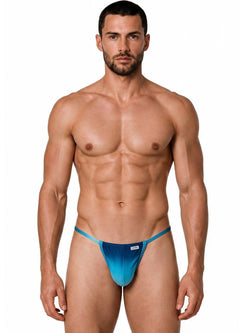 CandyMan 9586 Men's Underwear Mini G-String Color Blue Print thumbnail 2
