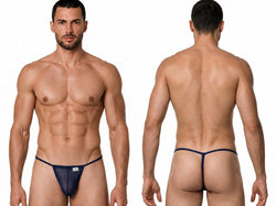 CandyMan 9586 Men's Underwear Mini G-String Color Dark Blue Mesh thumbnail 1