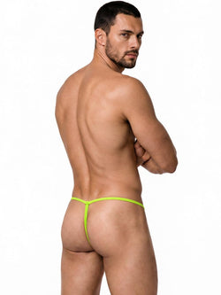 CandyMan 9586 Men's Underwear Mini G-String Color Hot Green Mesh thumbnail 3