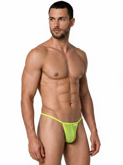 CandyMan 9586 Men's Underwear Mini G-String Color Hot Green Mesh thumbnail 4