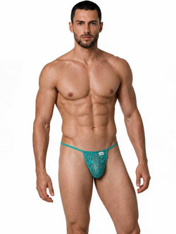 CandyMan 9586 Men's Underwear Mini G-String Color Jade Lace thumbnail 2