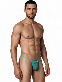 CandyMan 9586 Men's Underwear Mini G-String Color Jade Lace thumbnail 4
