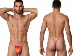 CandyMan 9586 Men's Underwear Mini G-String Color Orange Print thumbnail 1