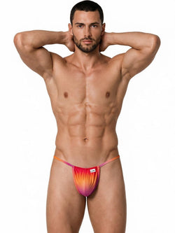 CandyMan 9586 Men's Underwear Mini G-String Color Orange Print thumbnail 2
