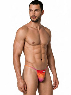 CandyMan 9586 Men's Underwear Mini G-String Color Orange Print thumbnail 4