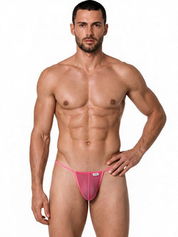 CandyMan 9586 Men's Underwear Mini G-String Color Pink Mesh thumbnail 2