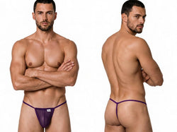 CandyMan 9586 Men's Underwear Mini G-String Color Purple Mesh thumbnail 1