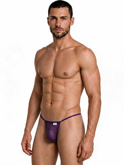 CandyMan 9586 Men's Underwear Mini G-String Color Purple Mesh thumbnail 4