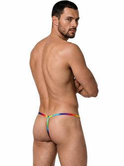 CandyMan 9586 Men's Underwear Mini G-String Color Rainbow Print thumbnail 3