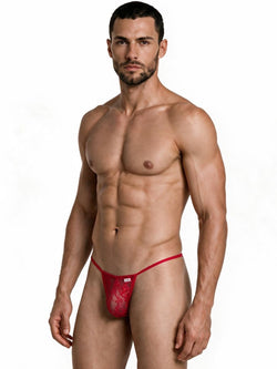 CandyMan 9586 Men's Underwear Mini G-String Color Red Lace thumbnail 4