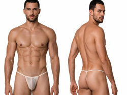 CandyMan 9586 Men's Underwear Mini G-String Color Tangerine Mesh thumbnail 1