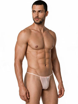 CandyMan 9586 Men's Underwear Mini G-String Color Tangerine Mesh thumbnail 4
