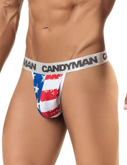 CandyMan Men's Underwear 99154 Patriotic Thong Multi-colored thumbnail 4