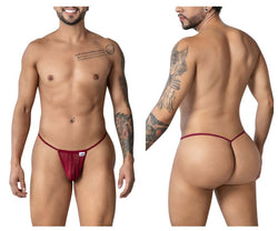 CandyMan 99246 Men's Underwear G-String Mesh Thongs Color Burgundy thumbnail 1