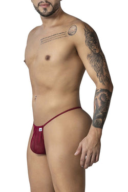 CandyMan 99246 Men's Underwear G-String Mesh Thongs Color Burgundy thumbnail 4