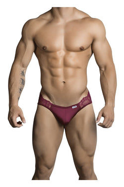 CandyMan 99312 Men's Underwear Lace Jockstrap Color Burgundy thumbnail 2
