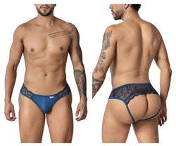CandyMan 99312 Men's Underwear Lace Jockstrap Color Navy thumbnail 1