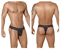 CandyMan Men's Underwear 99315 Peek a Boo Thongs Color Black thumbnail 1