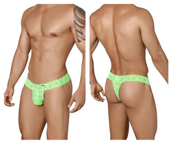 CandyMan Men's Underwear 99315 Peek a Boo Thongs Color Green thumbnail 1
