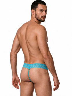 CandyMan 99370 Men's Underwear Sensual Lace Thongs Color Blue thumbnail 3