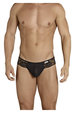 CandyMan 99392 Men's Underwear Lace Mesh Thongs Color Black thumbnail 2