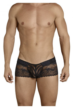 CandyMan 99393 Men's Underwear Mesh and Lace Boxer Briefs Color Black thumbnail 2