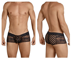 CandyMan 99393 Men's Underwear Mesh and Lace Boxer Briefs Color Black thumbnail 1
