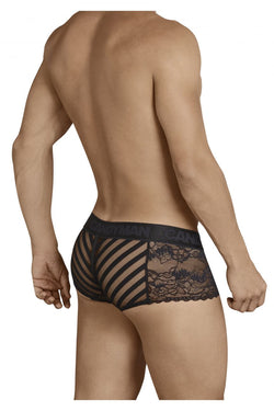 CandyMan 99393 Men's Underwear Mesh and Lace Boxer Briefs Color Black thumbnail 3