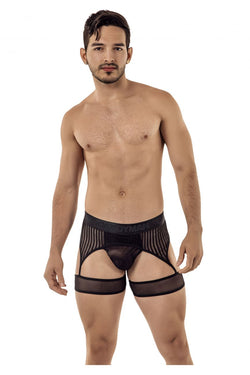 CandyMan 99403 Men's Underwear Gaterbelt Thongs Color Black Mesh thumbnail 2