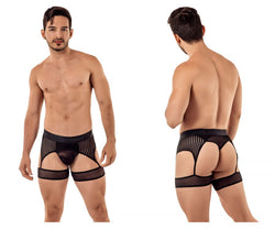 CandyMan 99403 Men's Underwear Gaterbelt Thongs Color Black Mesh thumbnail 1