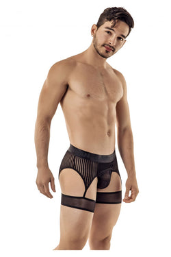 CandyMan 99403 Men's Underwear Gaterbelt Thongs Color Black Mesh thumbnail 4