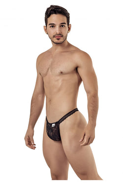 CandyMan Men's Underwear 99420 Double Lace Thongs Color Black thumbnail 4