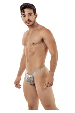 CandyMan Men's Underwear 99420 Double Lace Thongs Color Gray thumbnail 4