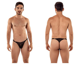 CandyMan Men's Underwear 99421 Lace G-String Thongs Color Black thumbnail 1